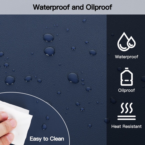 Mouse Pad, Desk Pad Protector, Office Desk Mat, Non-Slip PU Leather Desk Blotter - Picture 3 of 5